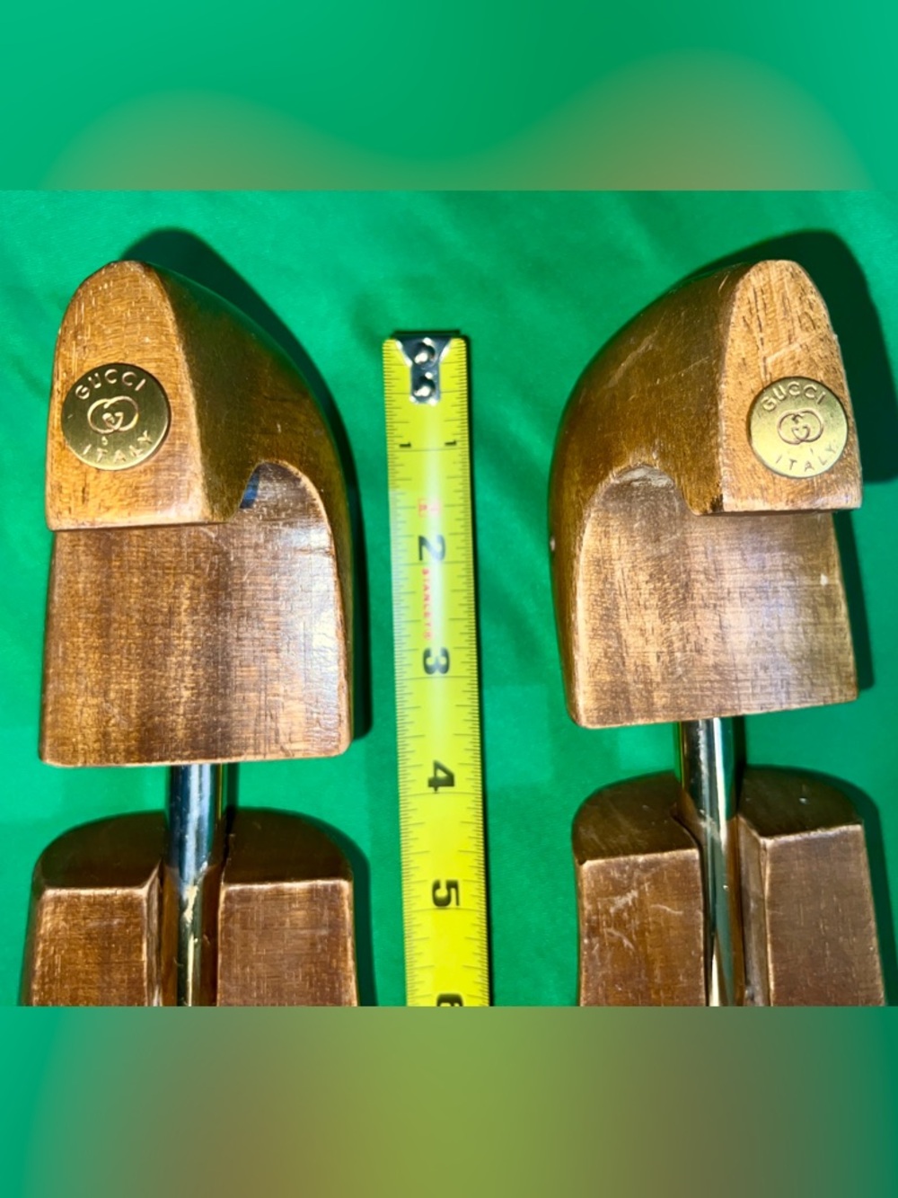 Vintage Italian GUCCI Wooden Shoe Keeper Trees Pair Warm Brown - Picture 3 of 6